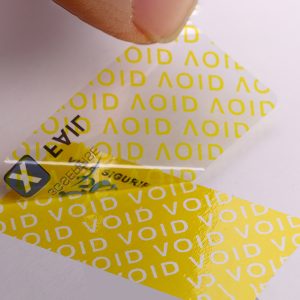 Nhãn VOID màu vàng có lượng cặn cao.